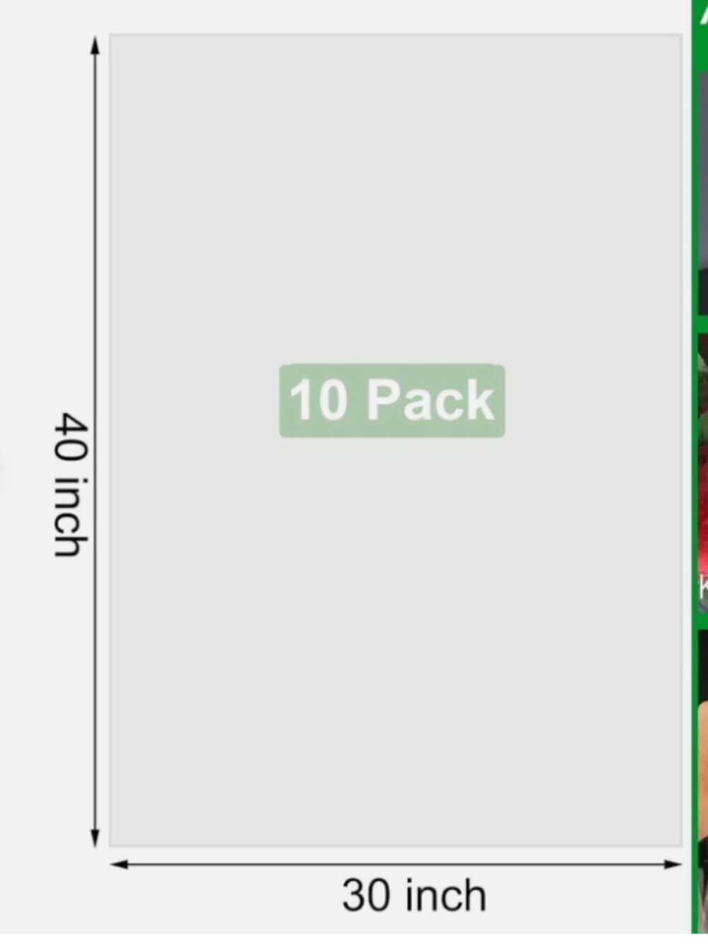 10-Pack 30x40 inch Large Clear Cellophane Bags Thick Jumbo -Bags Only